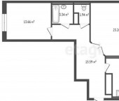 2-комн, 72 кв м, этаж 5/14 Прибрежный проезд, 18